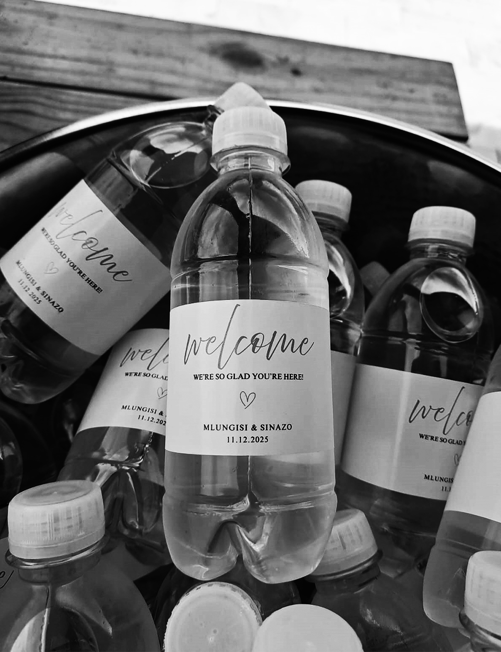 Personalized Water Bottle Label | On-The-Day Printed Wedding Stationery